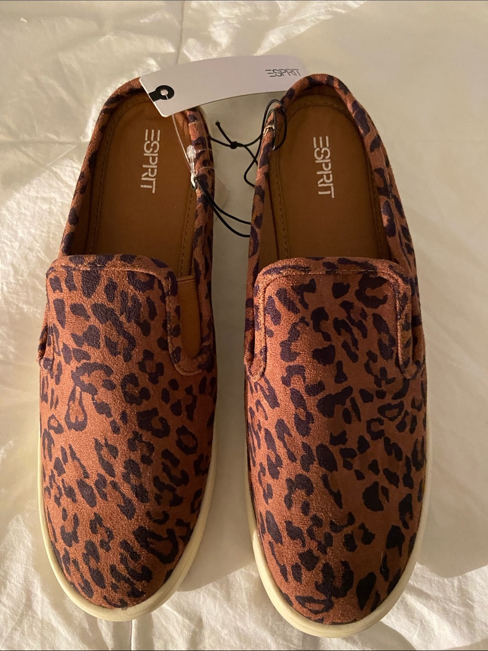 🐆 Esprit Leopard-Print Slip-On Sneakers - Brown/Black🐆